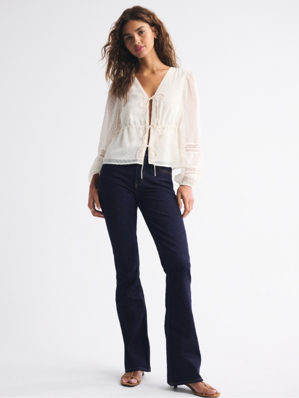Abercrombie & Fitch NWT High Rise Bootcut Jeans Dark Rinse Indigo